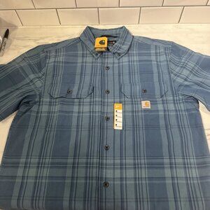 Carhartt Men's Loose Fit Midweight Short Sleeve Plaid Shirt Size Medium